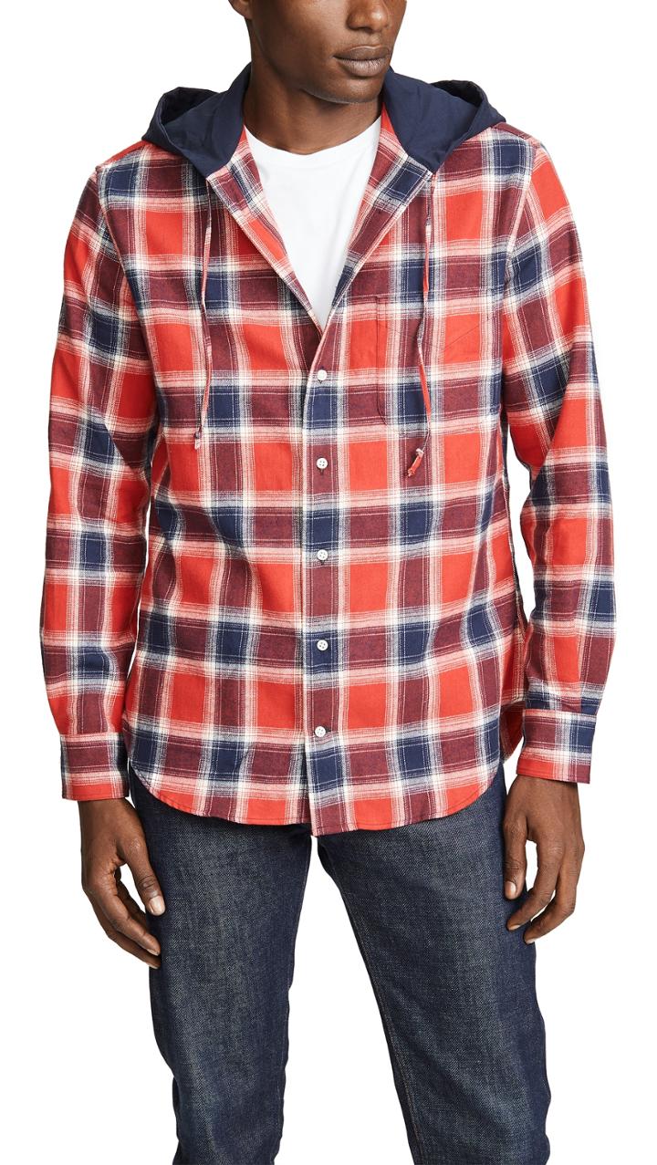 Gitman Vintage Plaid Hoodie Shirt