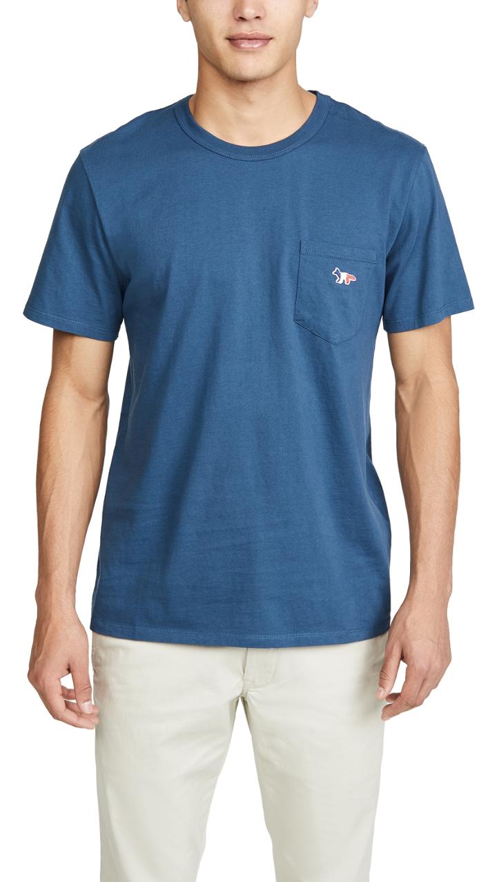 Maison Kitsune Short Sleeve T Shirt With Tricolor Fox Patch
