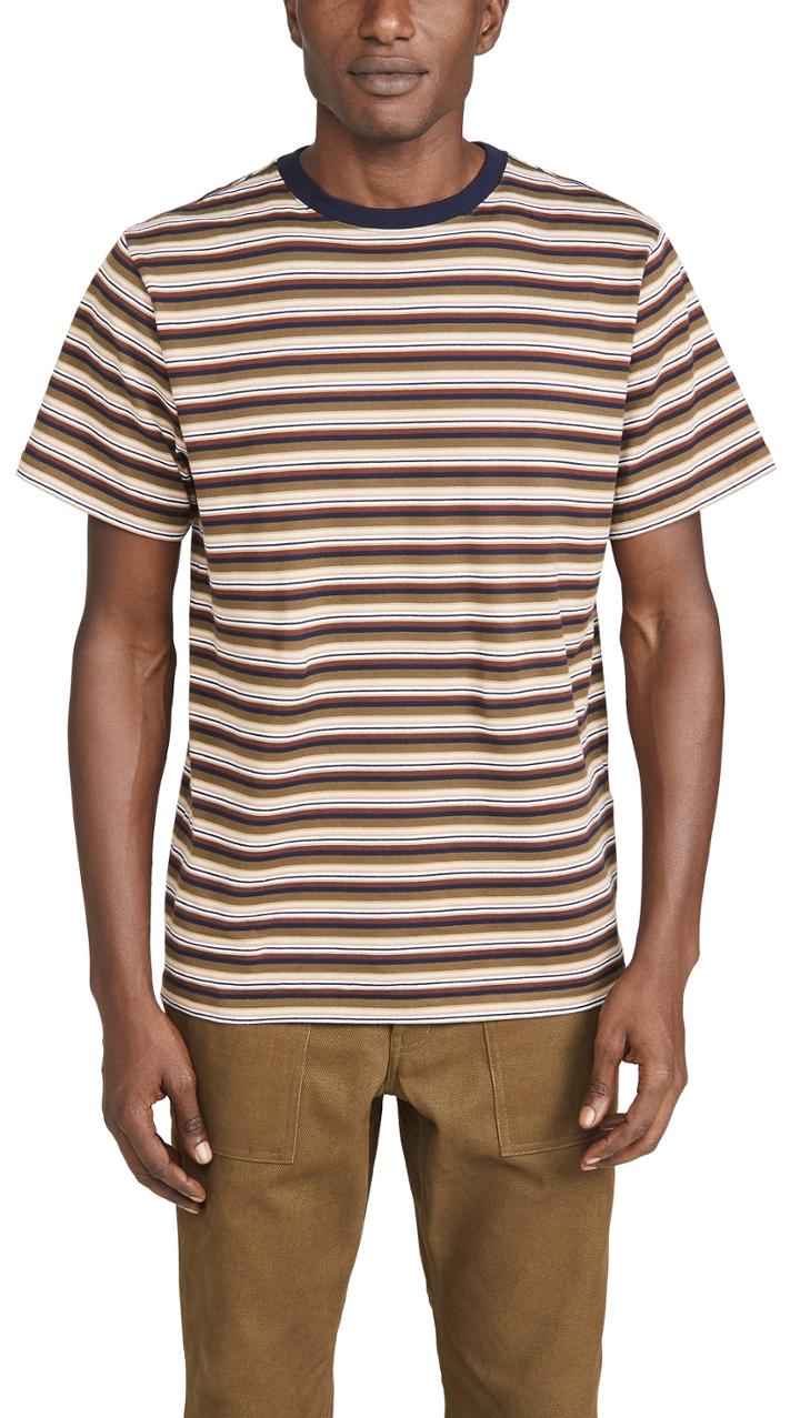 Saturdays Nyc Brandon Short Sleeve Striped Tee