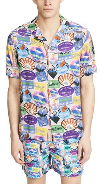 Nikben City Sticker Button Up Shirt