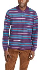 Tres Bien Long Sleeve Striped Polo