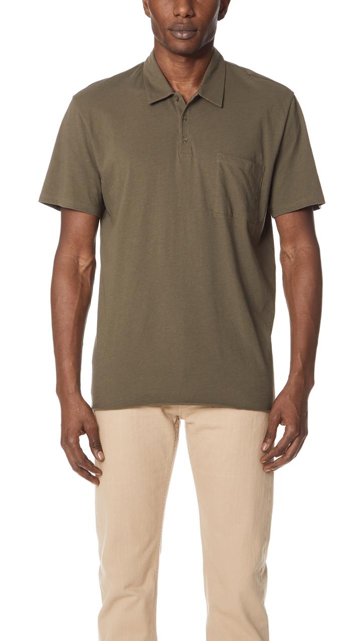 Vince Single Pocket Short Sleeve Polo Shirt