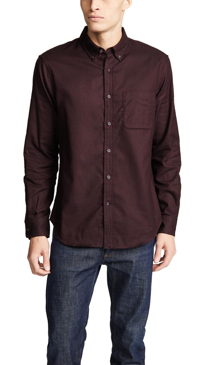 Club Monaco Flannel Solid Button Down