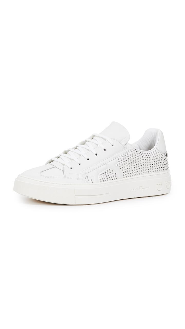 Salvatore Ferragamo Borg 3 Studded Sneakers