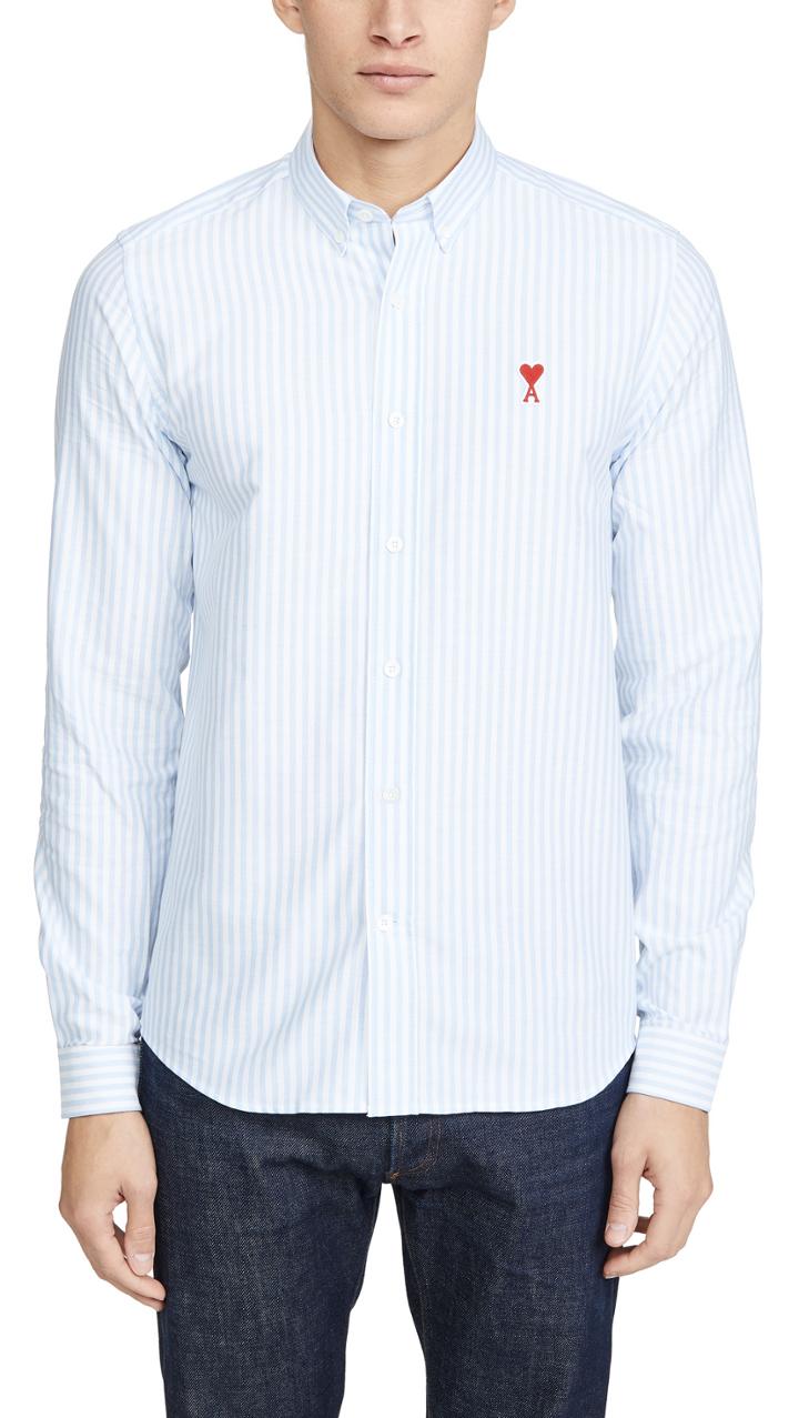 Ami Ami Small Logo Button Down Shirt