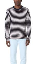Ps By Paul Smith Striped Merino Wool Crew Neck Sweater