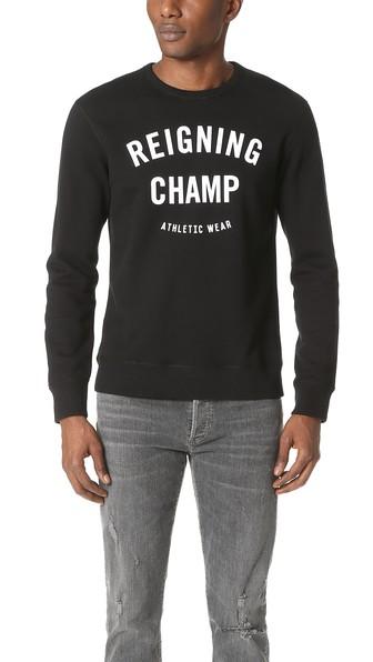 Reigning Champ Mid Weight Terry Gym Logo Crew Sweatshirt