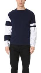 Marni Oversized Long Sleeve Tee With Contrast Patches