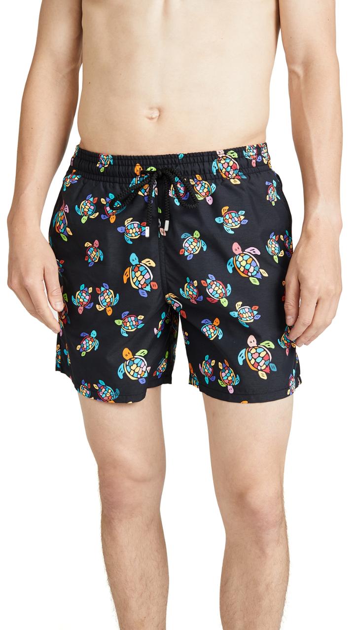 Vilebrequin Over The Rainbow Moorea Turtles Swim Trunks