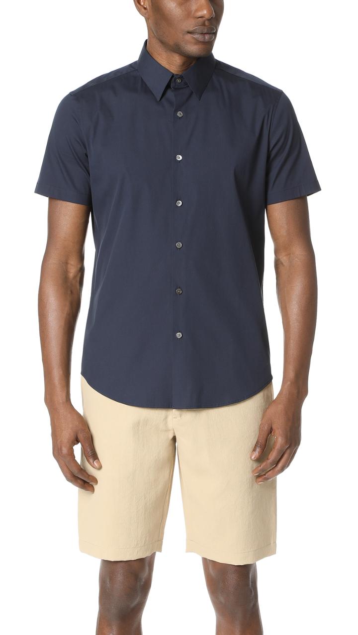 Theory Sylvain Short Sleeve Button Down Shirt