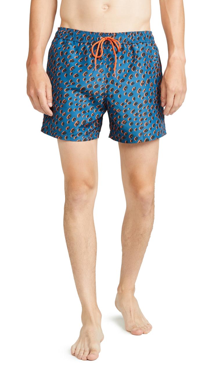 Ps Paul Smith Cheetah Print Swim Trunks