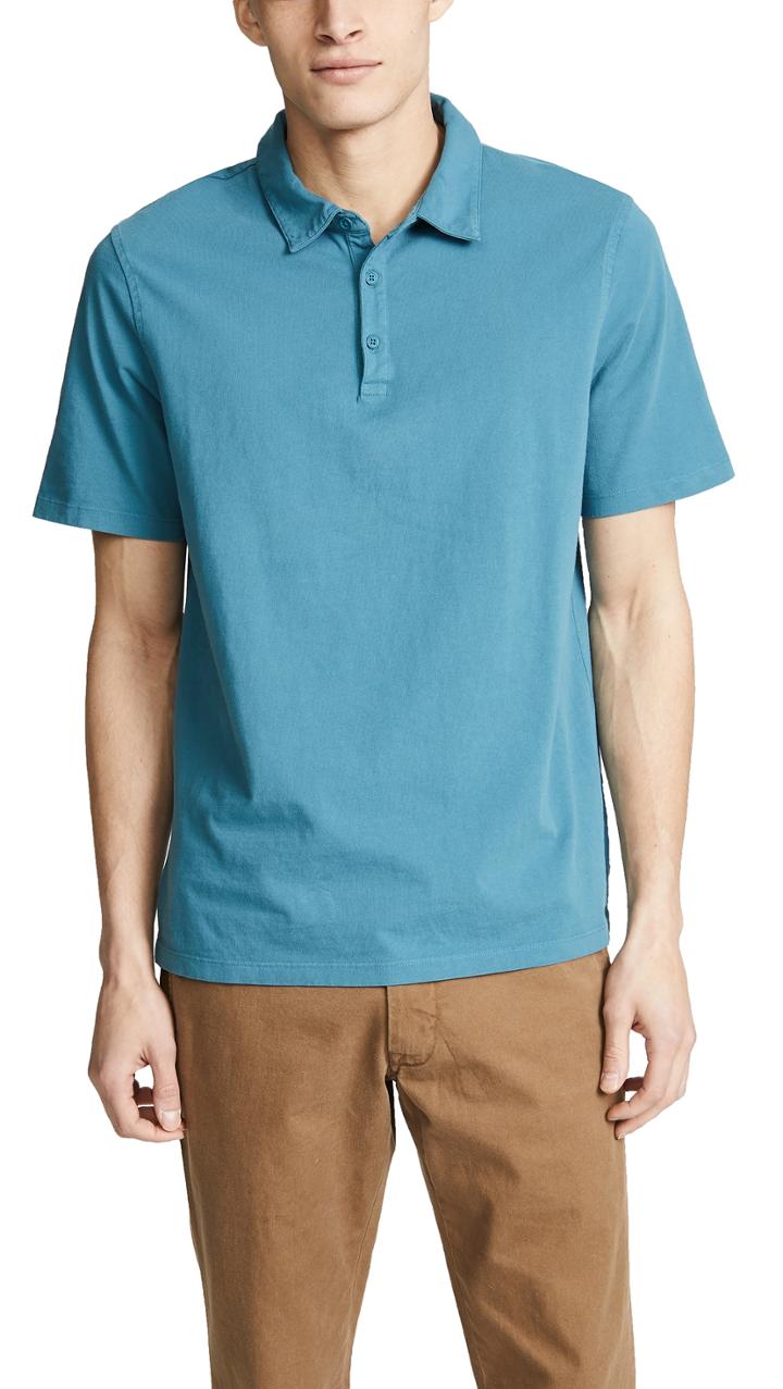 Vince Garment Dye Short Sleeve Polo