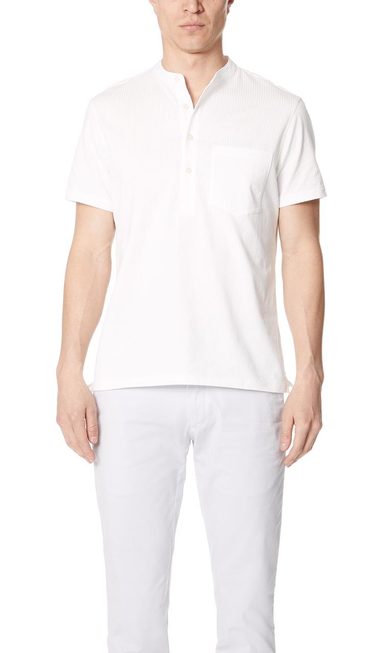 Club Monaco Knit Stripe Popover Shirt
