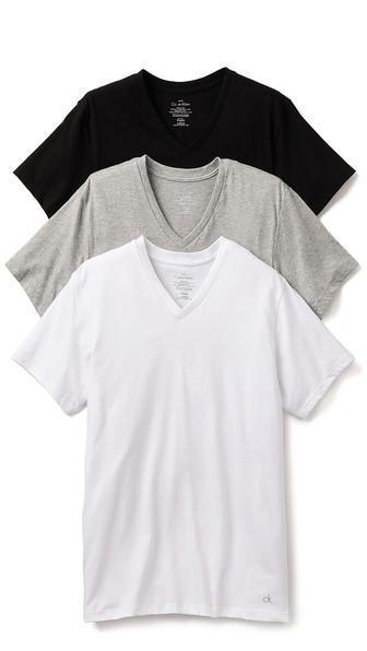 Calvin Klein Underwear 3 Pack Cotton Classic V Neck T Shirts