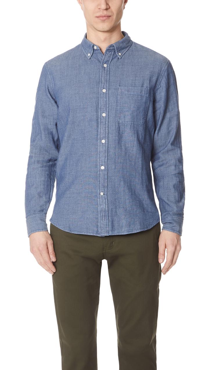 Club Monaco Double Face Indigo Shirt