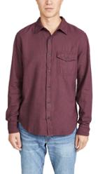 Save Khaki Long Sleeve Oatmeal Flannel Work Shirt