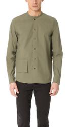 Marni Washed Cotton Band Collar Shirt