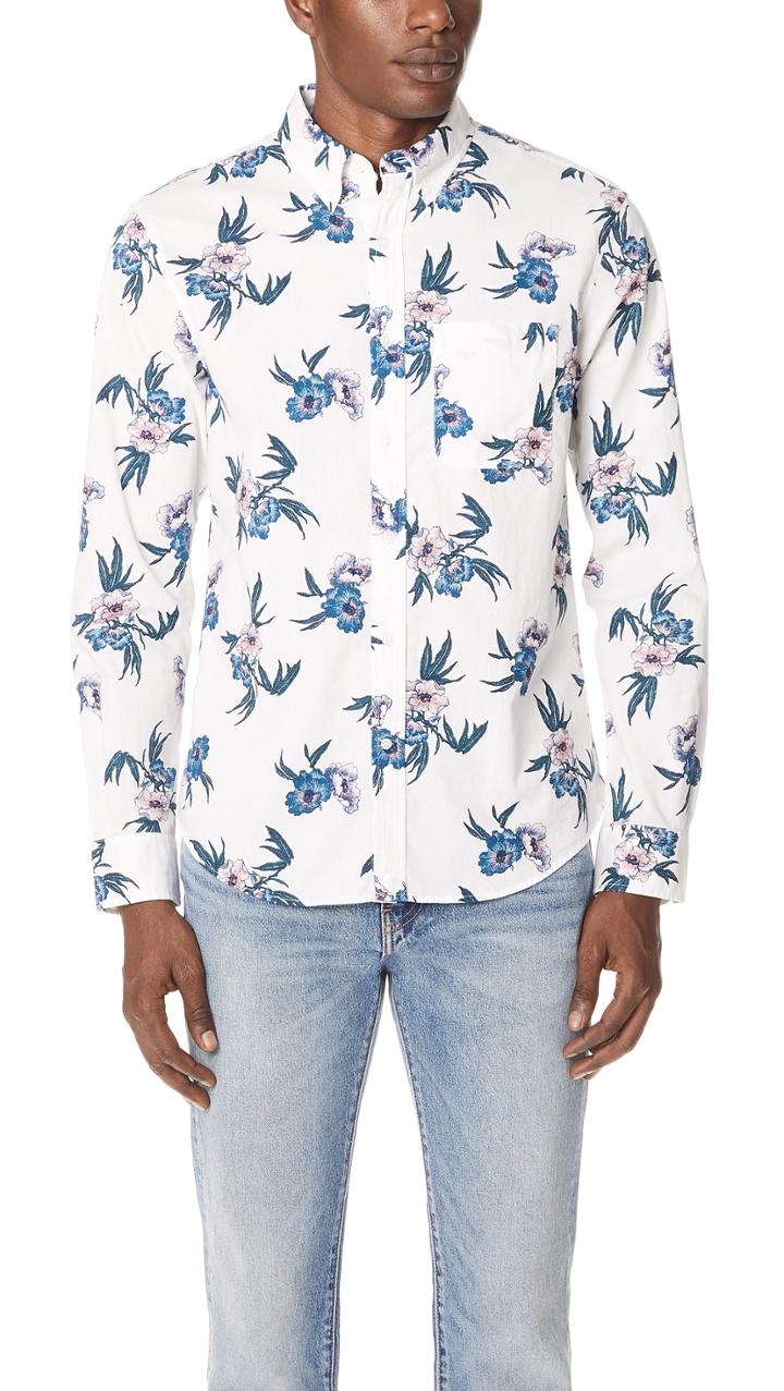 Club Monaco Beach Flower Shirt