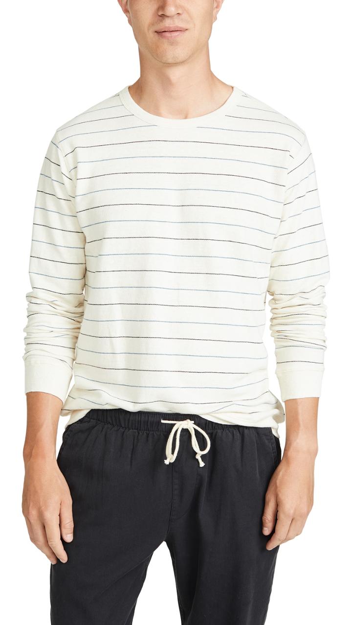 Mollusk Long Sleeve Hemp Crew Neck Sweatshirt