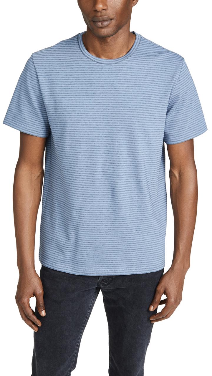 Vince Short Sleeve Shadow Stripe T Shirt