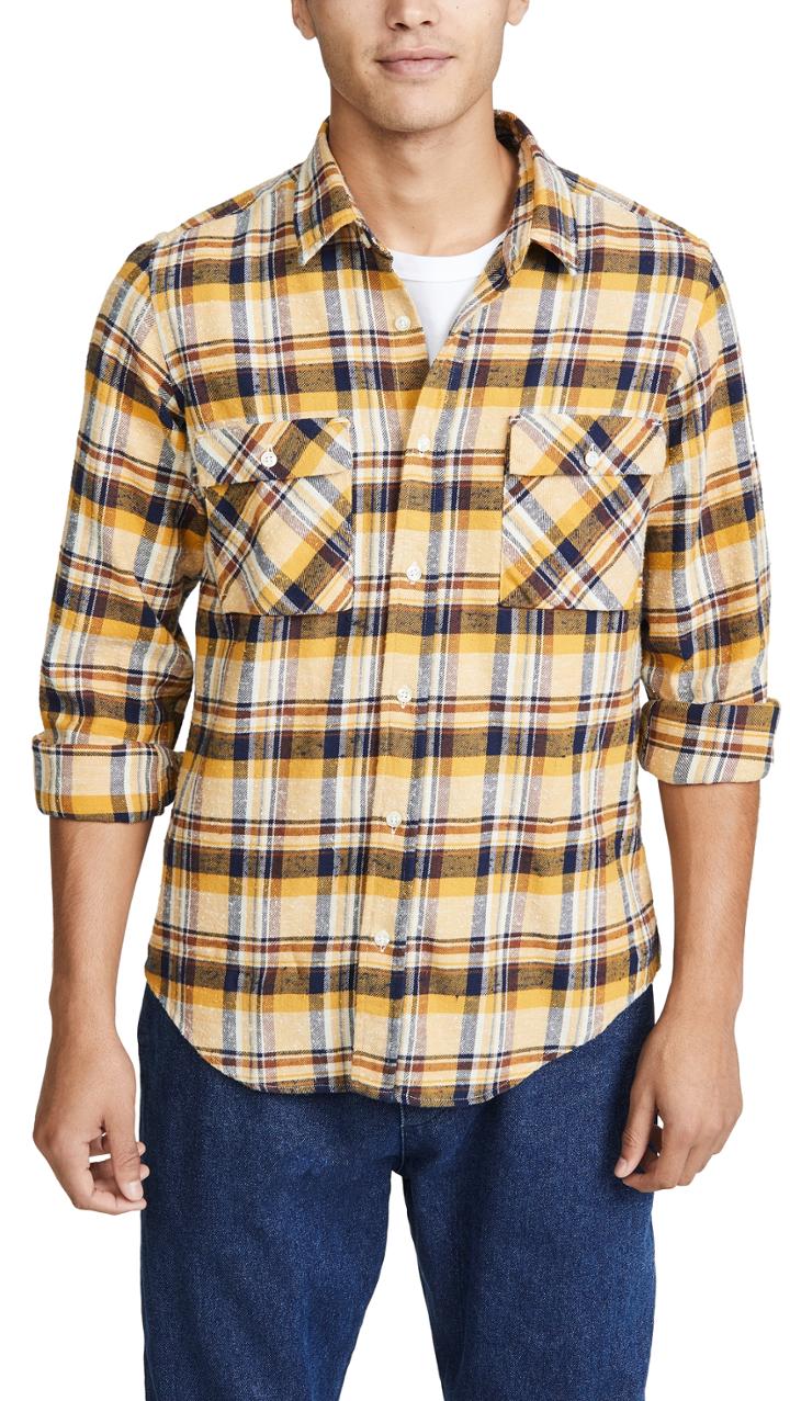 President S Long Sleeve Vespa Slub Button Down Shirt