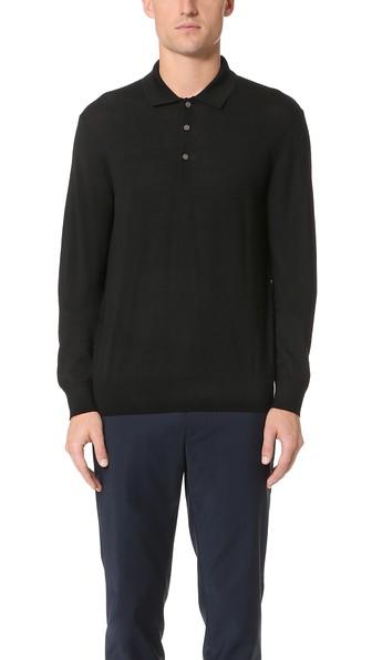 Club Monaco Long Sleeve Merino Polo Shirt