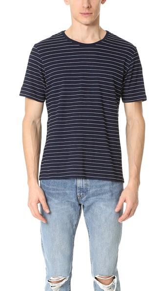 The Kooples Indigo Striped Short Sleeve Tee