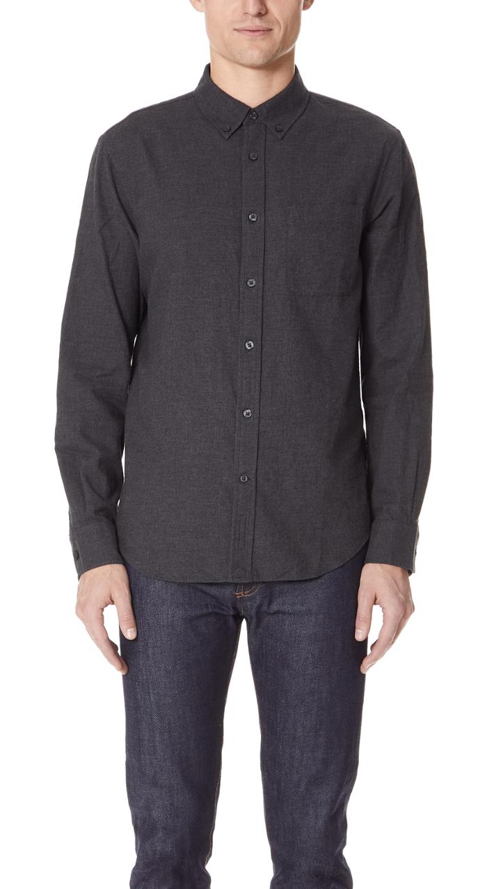 Club Monaco Flannel Solid Shirt