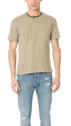 The Kooples Pique Tee With Faux Leather Detail