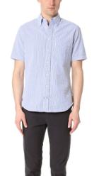 Gitman Vintage Short Sleeve Blue Seersucker Shirt