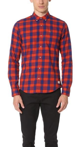 Scotch Soda Brushed Cotton Button Down Shirt