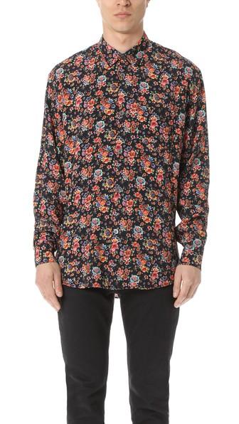 Our Legacy Initial Black Flower Print Shirt