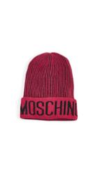 Moschino Ribbed Border Logo Beanie