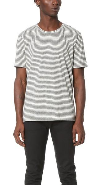 Club Monaco Striped Crew Neck Tee
