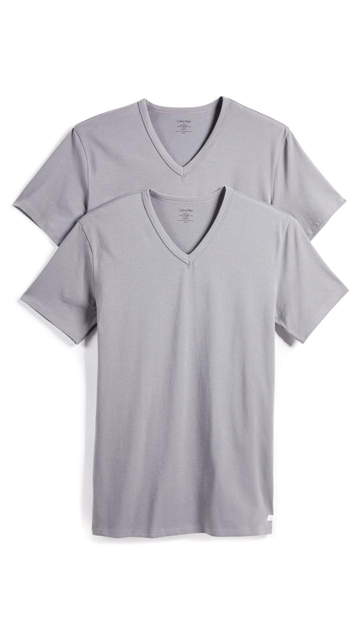 Calvin Klein Underwear Stretch V Neck T Shirts 2 Pack