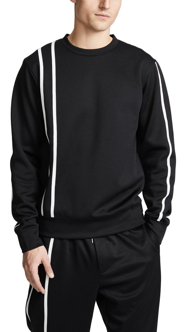 Helmut Lang Sport Stripe Crew Neck Sweatshirt