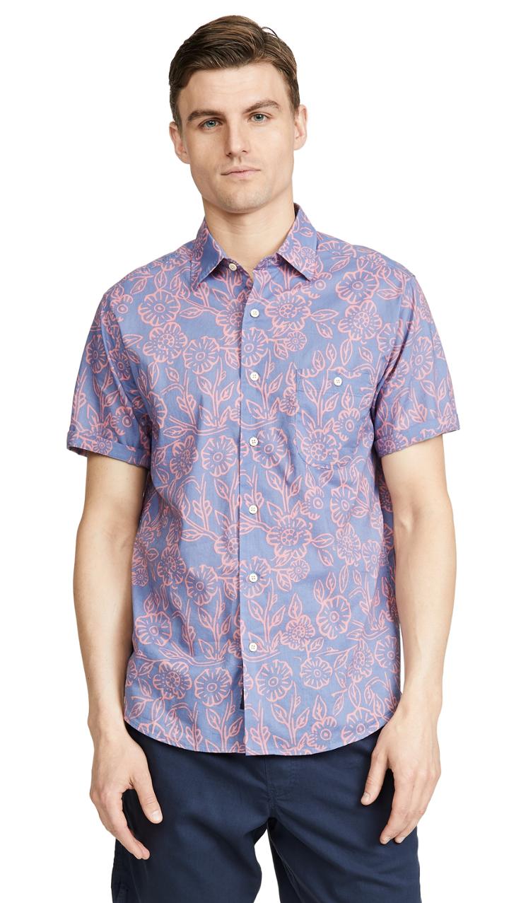 Faherty Short Sleeve Coast Shirt In Floral Print