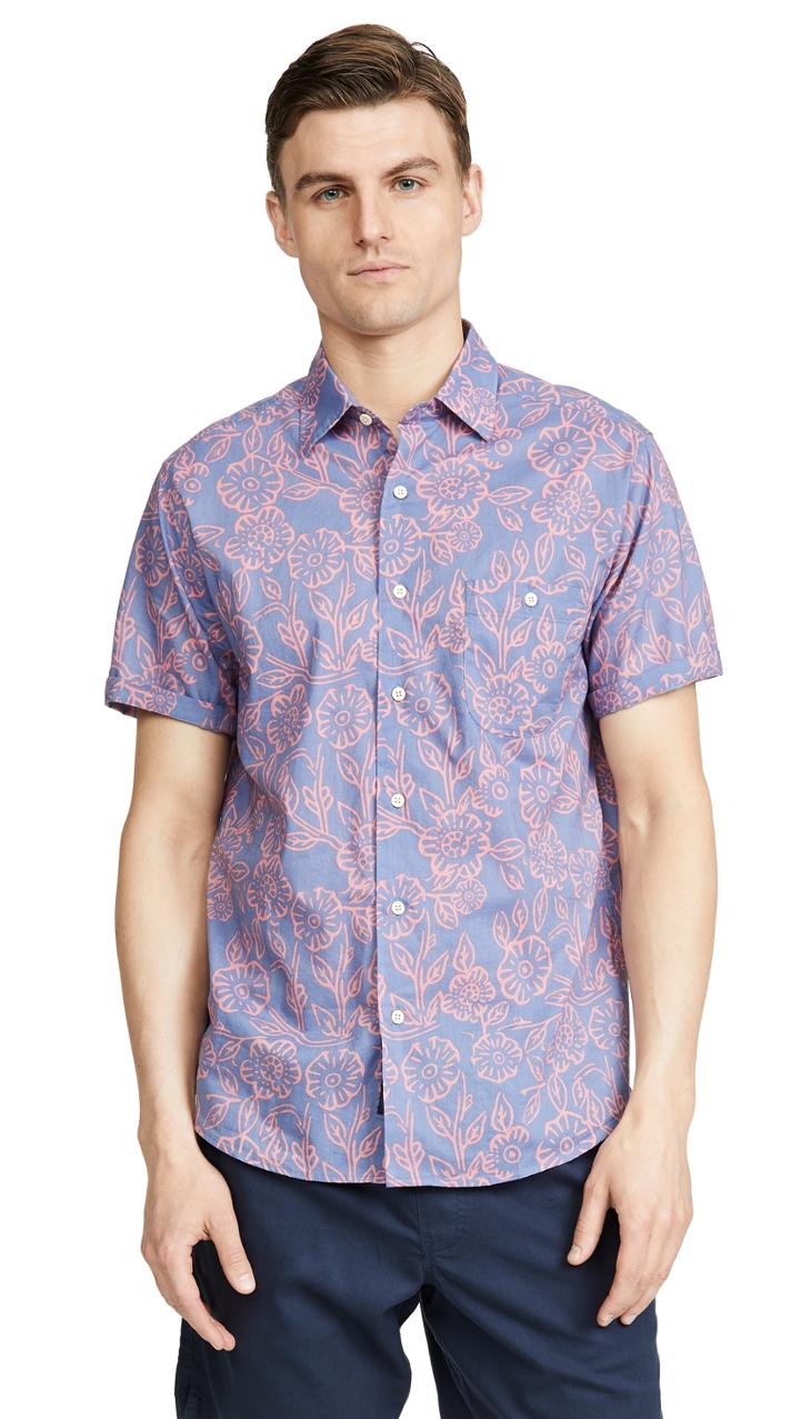 Faherty Short Sleeve Coast Shirt In Floral Print