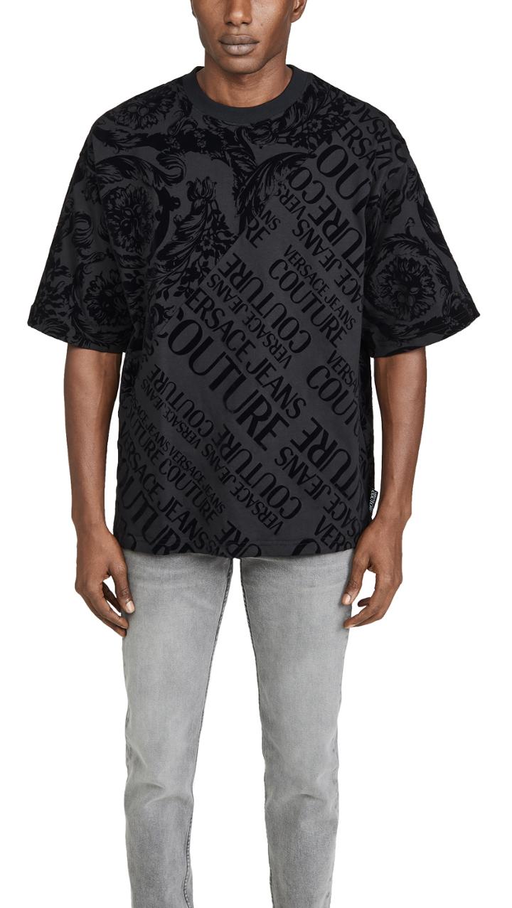 Versace Jeans Couture Flocked Paisley T Shirt