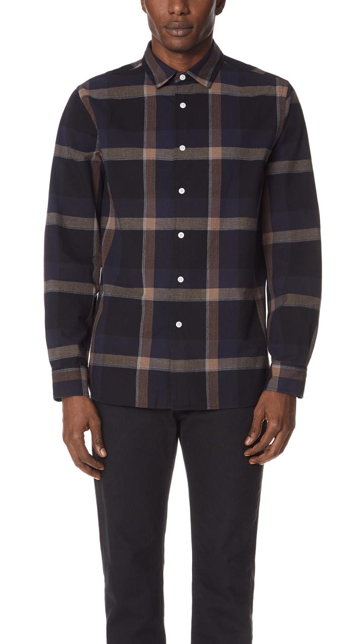 Saturdays Nyc Laszlo Check Long Sleeve Shirt