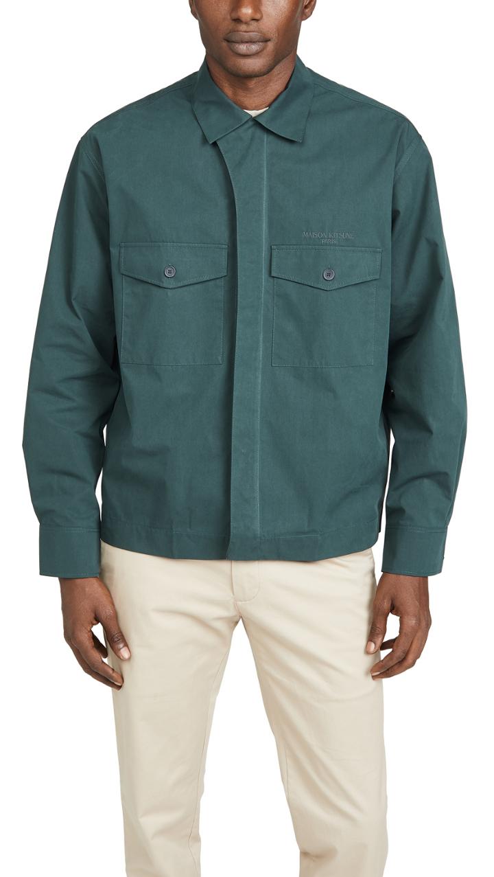Maison Kitsune Long Sleeve Hidden Placket Shirt