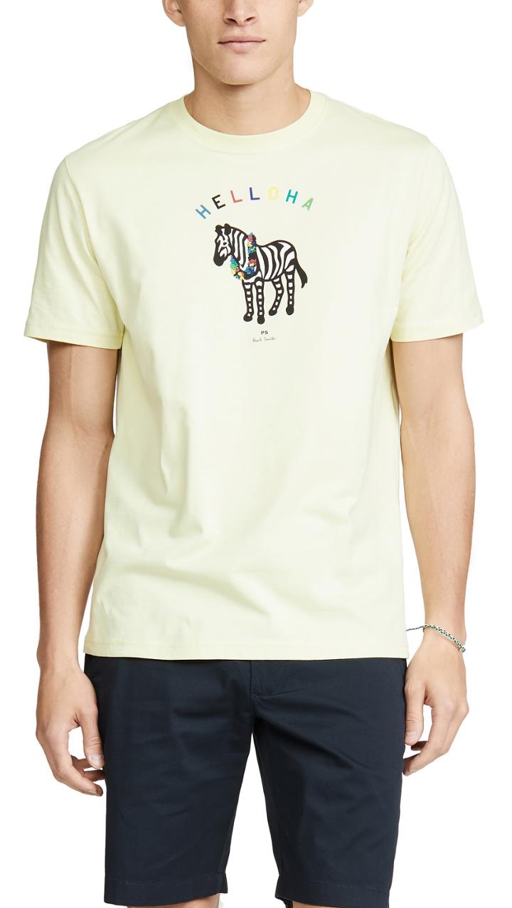 Ps Paul Smith Short Sleeve Aloha Zebra T Shirt