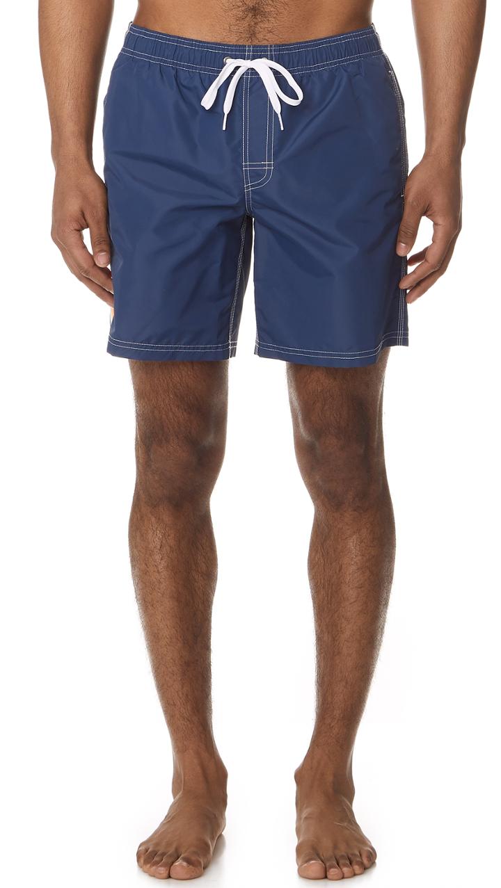 Sundek Long Board Shorts With Fixed Waist