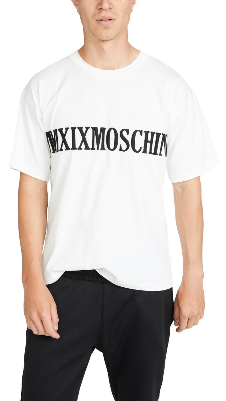 Moschino Roman Numeral Print Embroidered T Shirt
