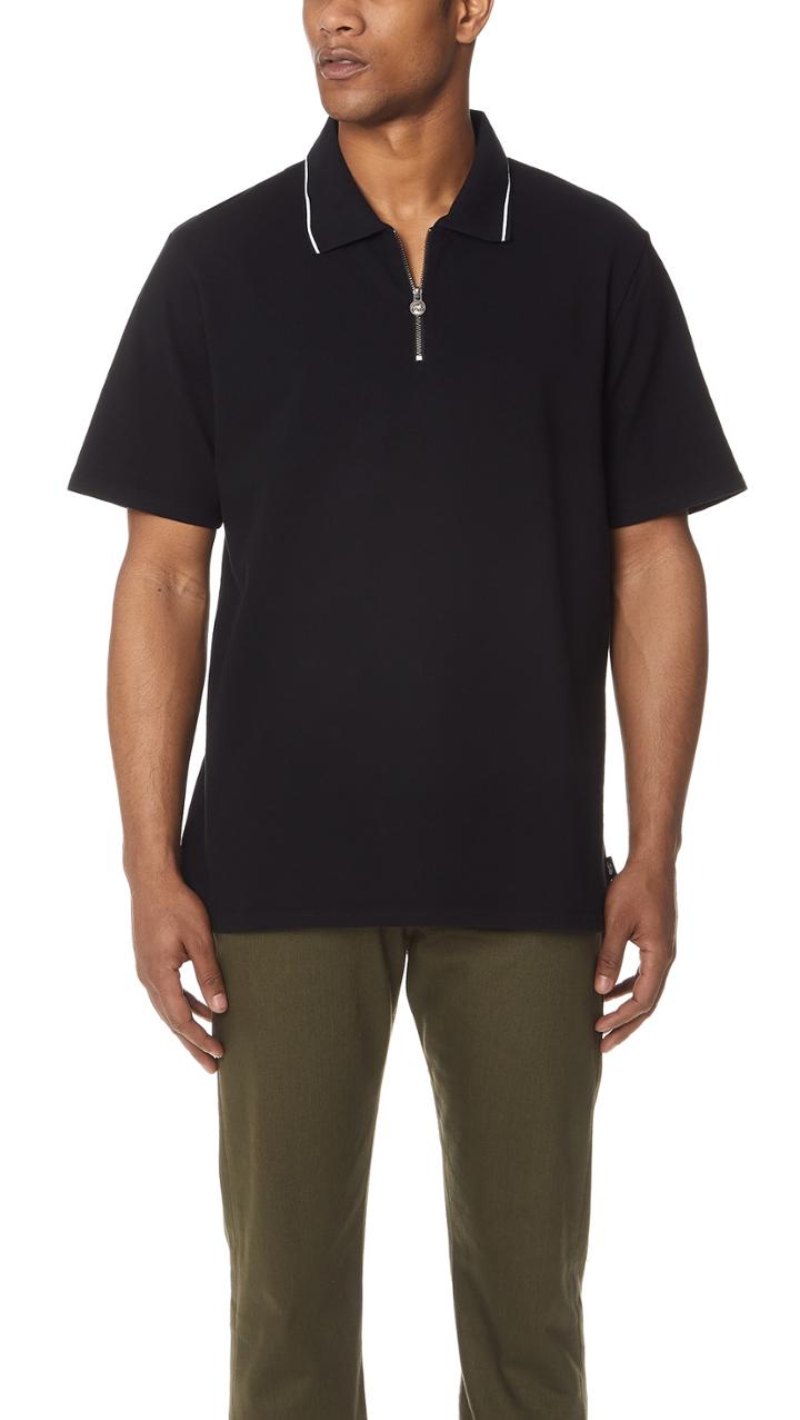 Stussy Lion Zip Short Sleeve Polo Shirt