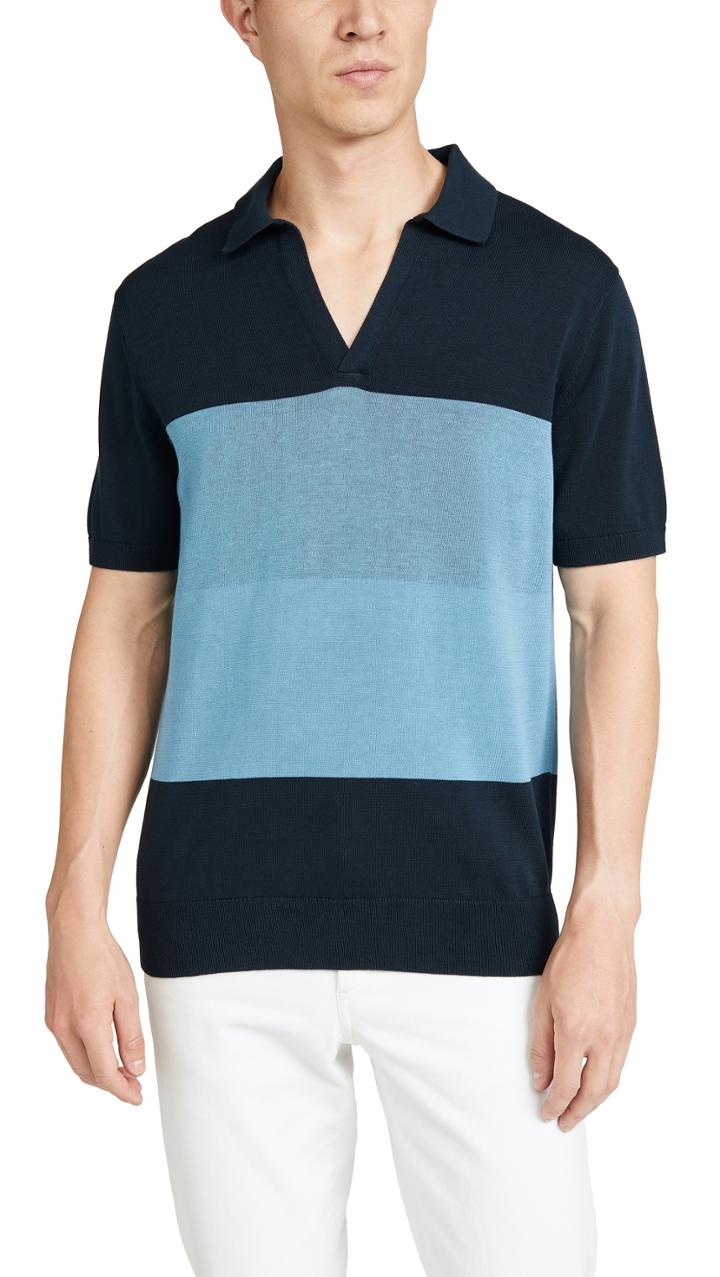 Club Monaco Plaited Johnny Collar Polo
