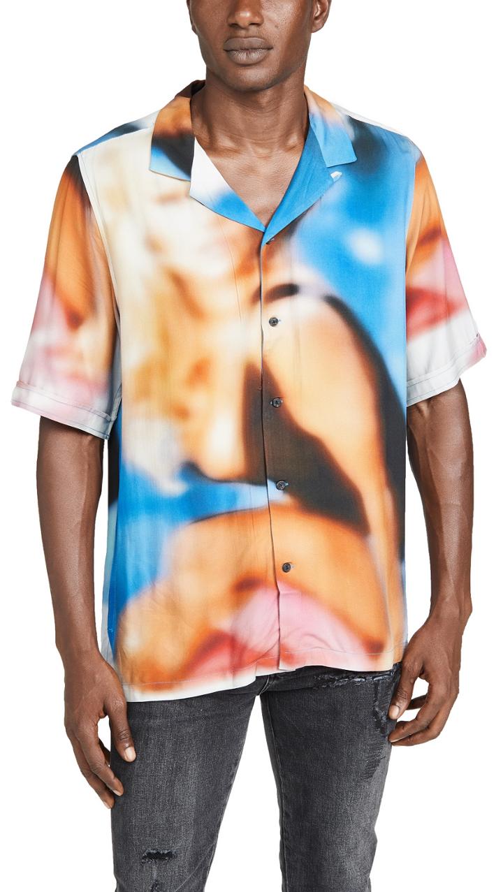 Ksubi Pin Me Up Short Sleeve Camp Collar