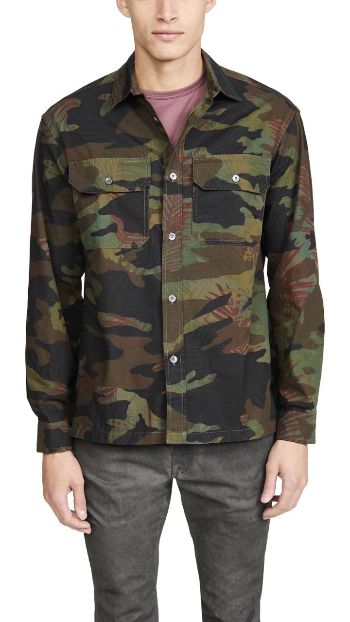 Tres Bien Heavy Cotton Ripstop Floral Overshirt