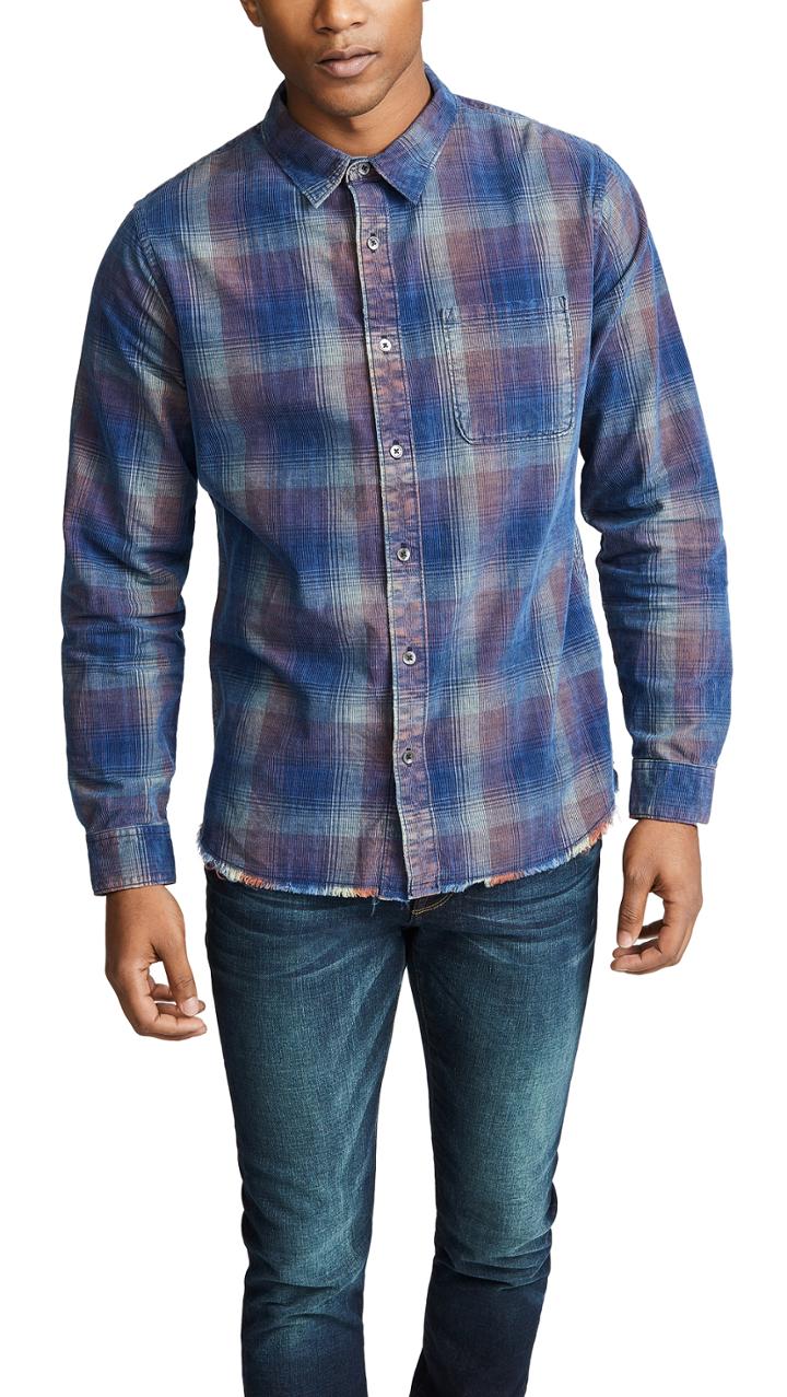 Frame Plaid Corduroy Shirt