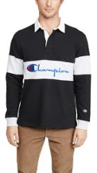 Champion Premium Reverse Weave Big Scriped Long Sleeve Polo Shirt